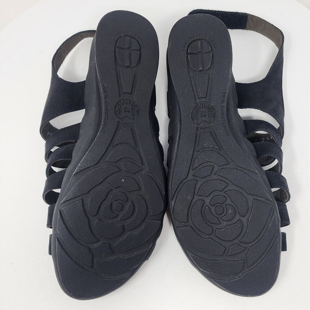 Mephisto Praline Air-Relax Sandal EU40/US10 Black Nubuck Leather Strappy Shoes - Picture 12 of 14
